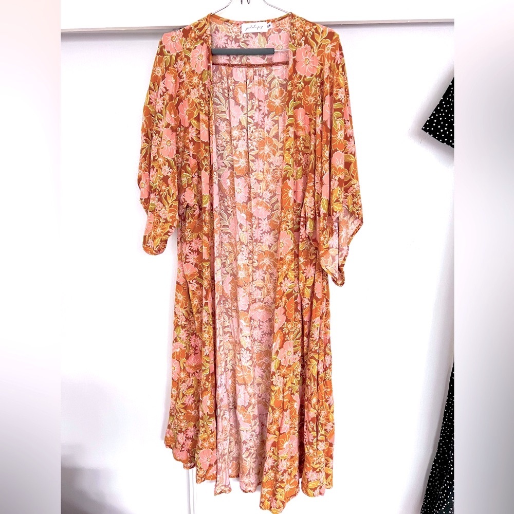 Floral kimono duster